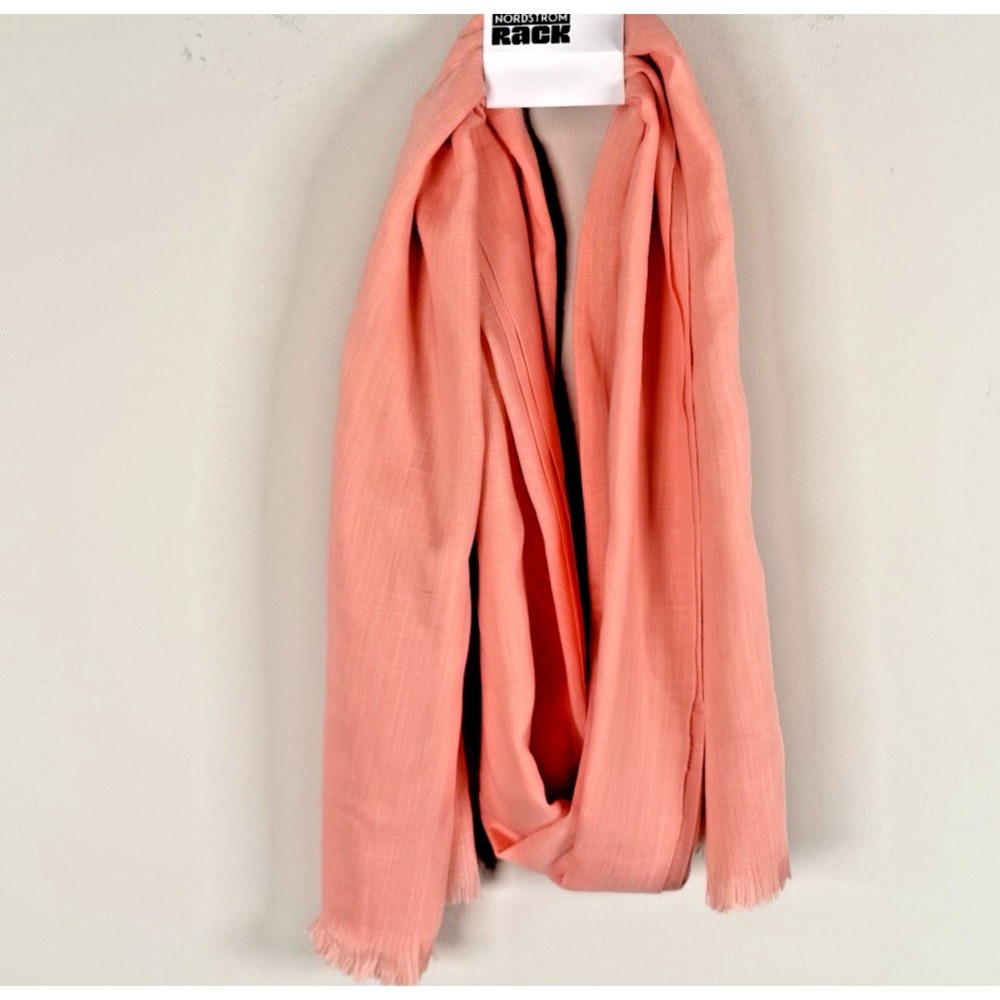 NORDSTROM Rack Fringe Blanket‎ Scarf Light Peach One Size NEW